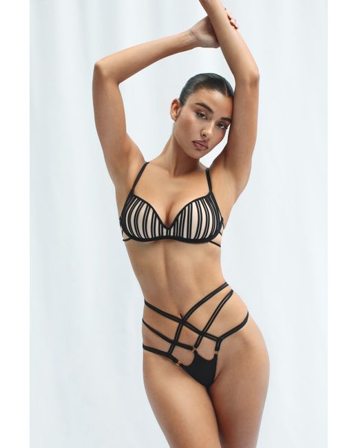 GOD SAVES QUEENS Black Giselle Thong