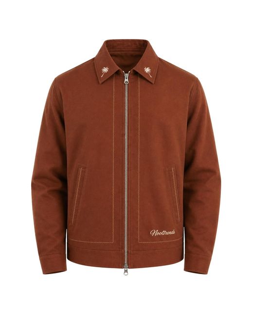 Nooltrends Brown Mocha Palmeraie Embroidered Jacket for men