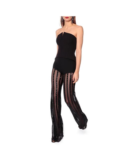 AGGI by HALEWSKI Black Lynette Magic Sequin Pants