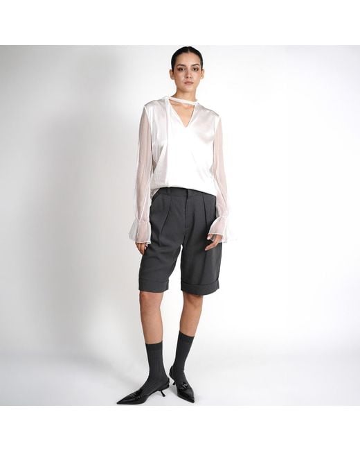 Gunda Hafner Ltd Blue Dark Shorts With Turn Up