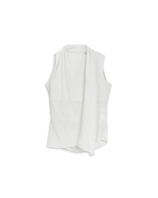 Nocturne White Shawl-Designed Blouse