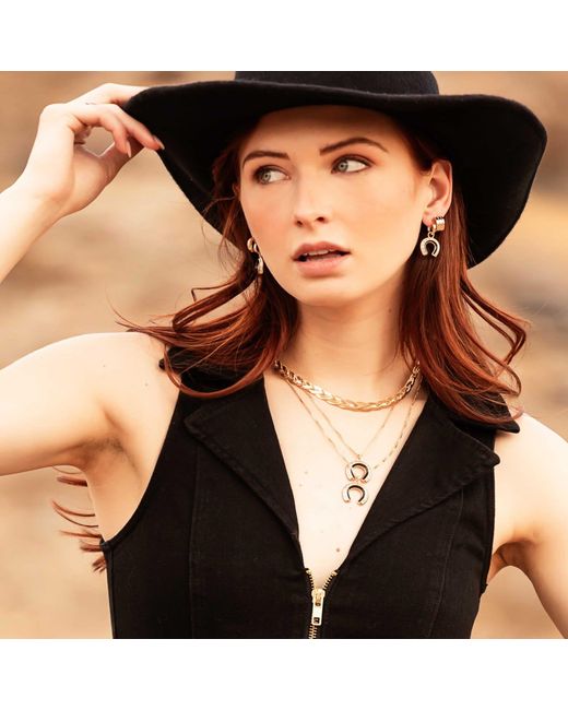 Glamrocks Jewelry Metallic Good Fortune Horseshoe Necklace