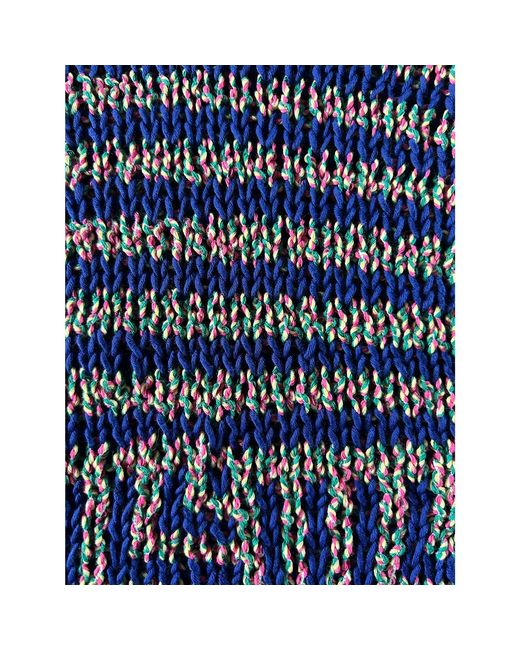 Essien & Emre Blue Ezia Knitted Pattern Tank Top