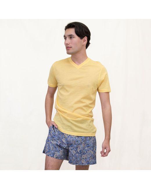 Lords of Harlech Blue Quack Pow Paisley Swim Short for men