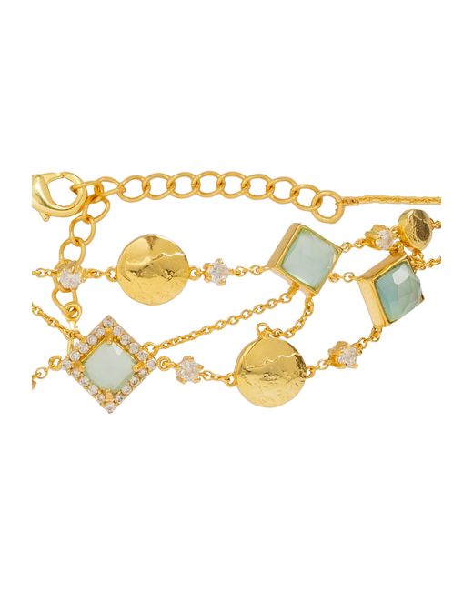 Lavani Jewels Metallic Elara Aquamarine And Zircons Choker