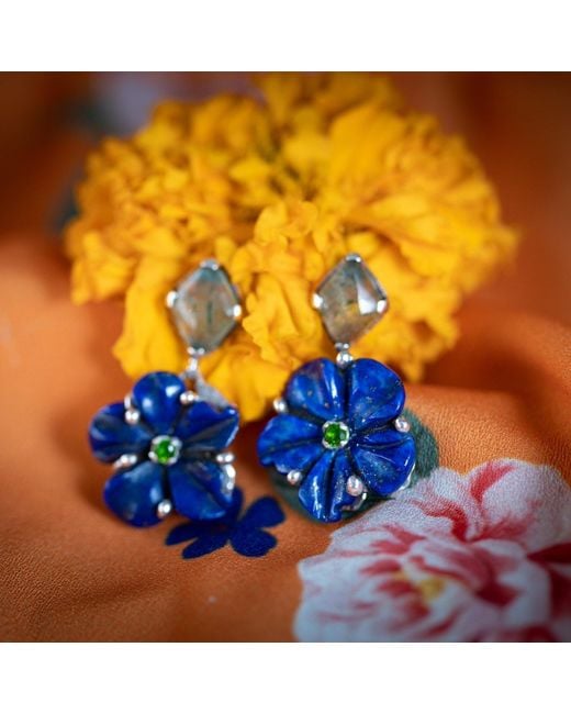 Emma Chapman Jewels Blue The Rosa Lapis Lazuli Dangle Earrings