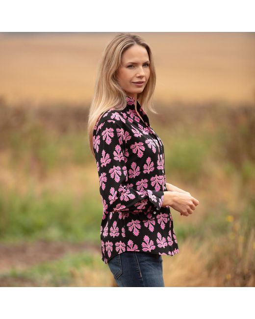 At Last Blue Printed Viscose Button-Down Shirt