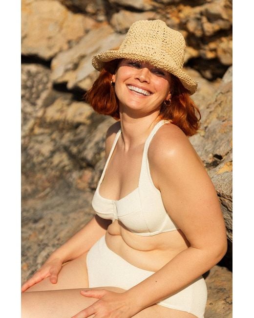 Aqva Swimwear White Neutrals Nude Turqueta Bikini Top