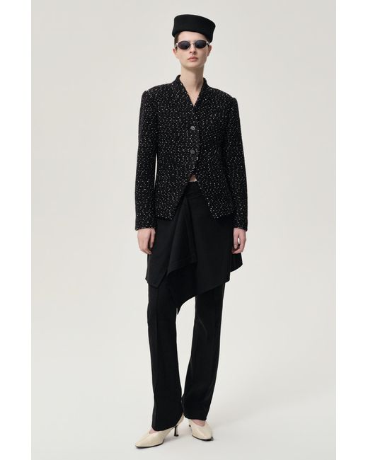 FRONT ROW SHOP Black Layered Skirt Trousers