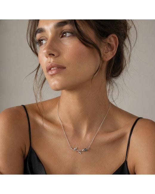 Unaloe Metallic Sterling Rose Necklace For – Handmade Floral Pendant Jewelry Gift