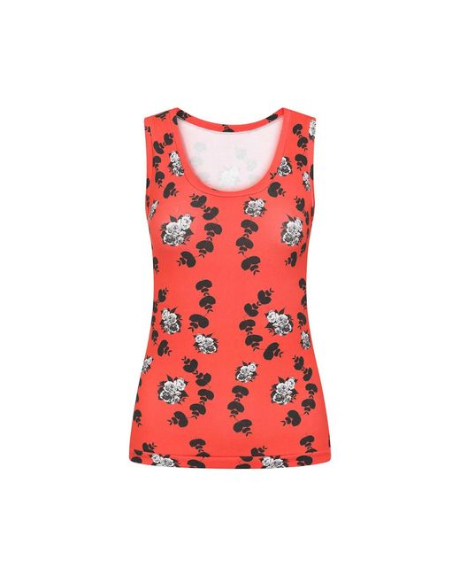 Sophie Cameron Davies Red Floral Cotton Vest Top