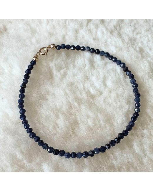 Herself Collections Metallic 14K Solid Sapphire Bracelet