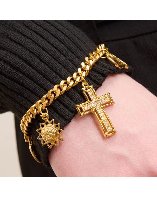 Caramel Vintage Jewellery Metallic Charm Curb Bracelet
