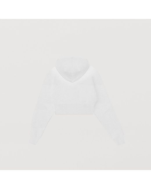 Kapture White Travel Logo-Print Cropped Hoodie