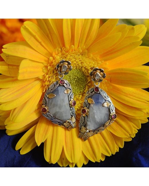 Emma Chapman Jewels Multicolor The Madonna Sapphire Diamond Tourmaline Earrings