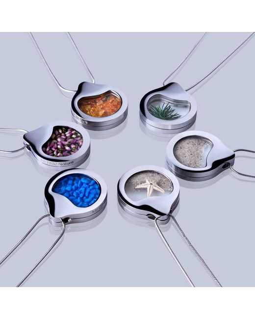 My Little Nature Blue Natural Moss Pendant Necklace – Handcrafted Botanical Jewelry