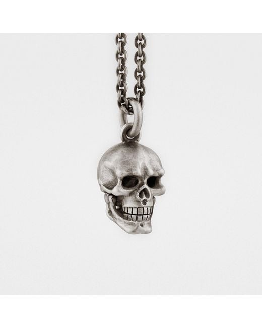 Snake Bones Metallic Skull Pendant With Hinged Jaw & Diamond Eyes for men