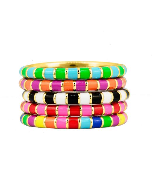 Pinnole Green Curious Ring Stack