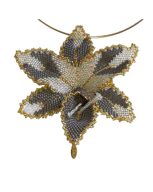 Iliana Arrazola Metallic Orchid Choker, And, Glass Beads, Beaded Jewelry