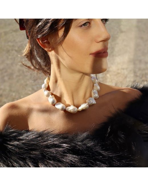 Mineralgems•Studio Metallic Baroque Pearl Necklace