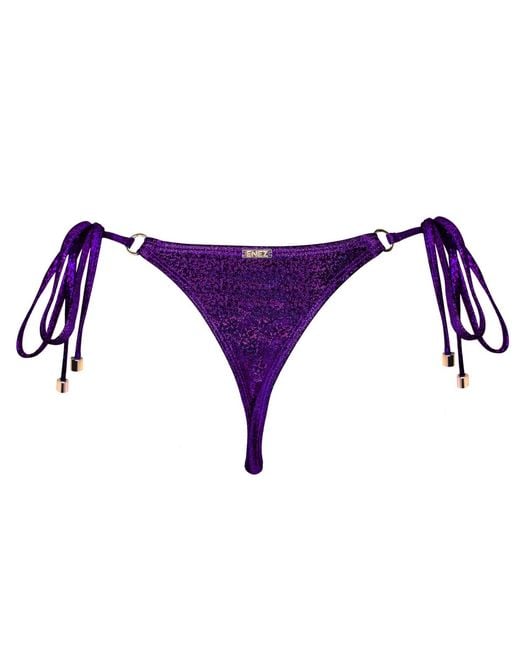 Enez Swim Purple Mira Thong Bikini Bottoms