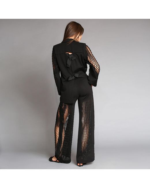 Silvia Serban Black Zig-Zag Laser Cut Suit