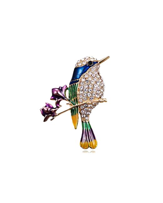 Chanel Joan Elkayam Blue Crystal Embellished Multicolour Bird Brooch