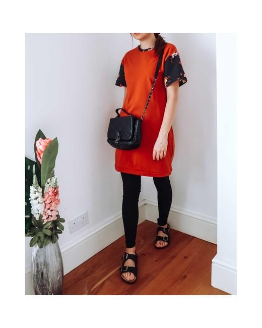Sophie Cameron Davies Orange Rust Cotton T-shirt Dress