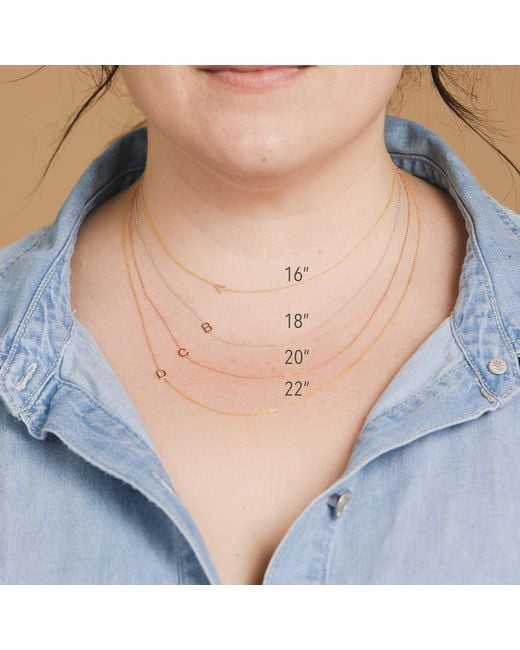 Maya Brenner Metallic Monogram Necklace With Diamond