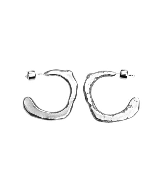Oolo London Brown Rugged Flat Landscape Hoops