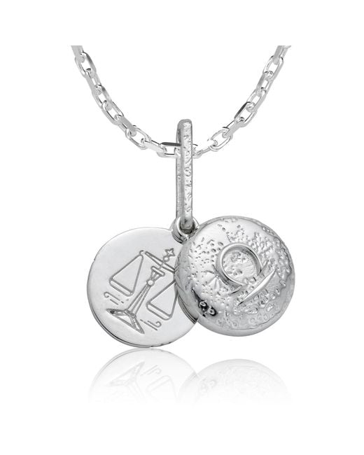 Cartography Metallic Libra Zodiac Locket Necklace