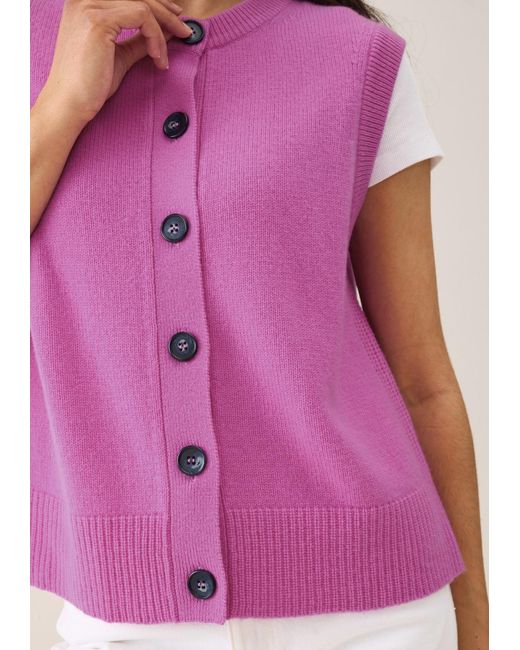 Loop Cashmere Pink Contrast Button Waistcoat