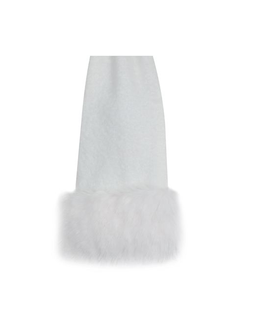 Miss Circle New York White Selma Wool-Blend Ribbed Knit Scarf