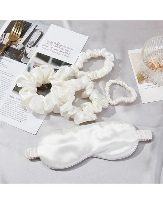 Soft Strokes Silk Metallic Pure Mulberry Silk Mini Scrunchie Set Of Five