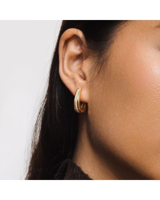 Lulu B London Metallic Large Classic Hoop Earrings With Cubic Zirconia