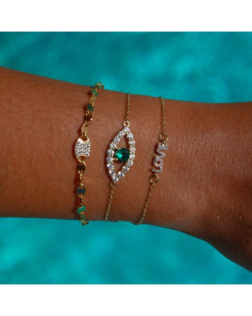 Onewildone Metallic Divinely Protected Evil Eye Bracelet