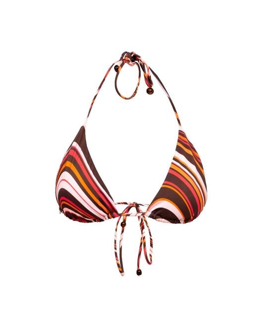 Kikki-G Swimwear Red Josie Bikini Retro Print Top