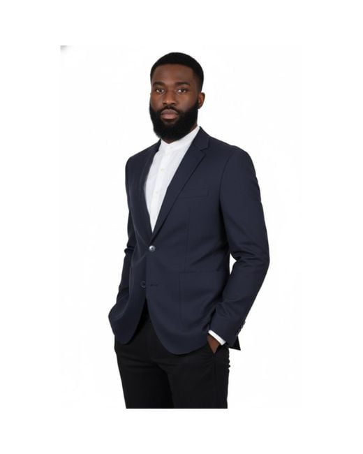 DAVID WEJ Blue Ashford Relaxed Single Breasted Blazer for men