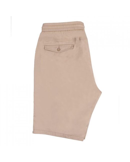 DAVID WEJ Natural Neutrals Plain Drawstring Shorts – Stone for men