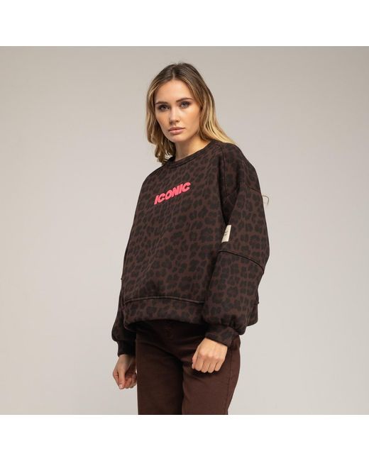 Tantra Spain Sl Red Animal Print Sweatshirt With Iconic Text