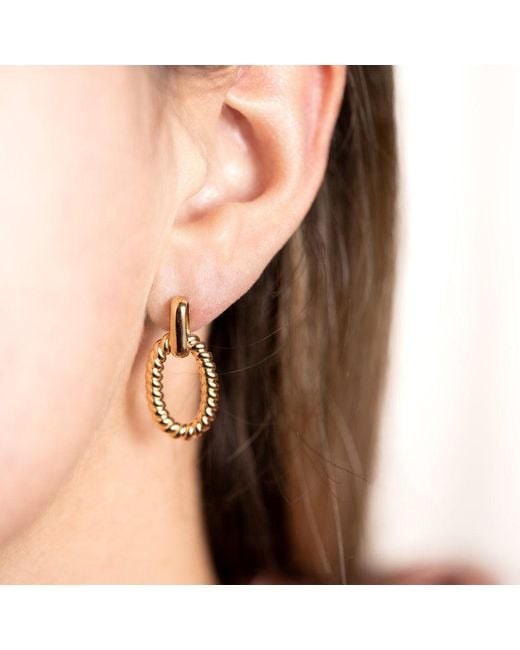 Harfi Metallic Vermeil Textured Elegant Paperclip Earrings