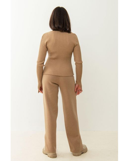 SALANIDA Natural Brera 100% Merino Long-sleeve Top Beige
