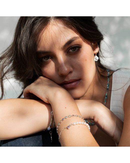 Dower & Hall Metallic Array Gemstone Line Bracelet