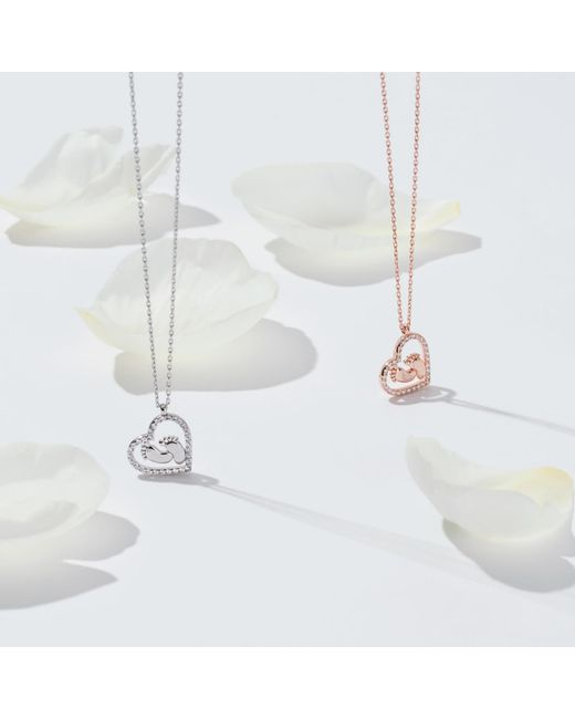 Latelita London Metallic Heart Mum Pendant Necklace Rosegold