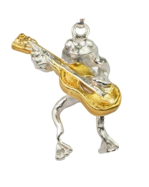 Simon Kemp Jewellers Metallic Frog Guitarist Solid Eighteen Carat On Solid Recycled