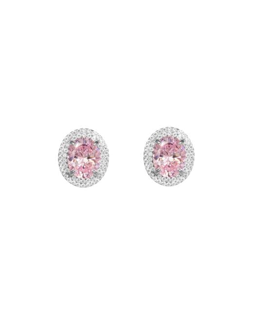 Arte Madrid Pink Gemma Oval Stud Earrings