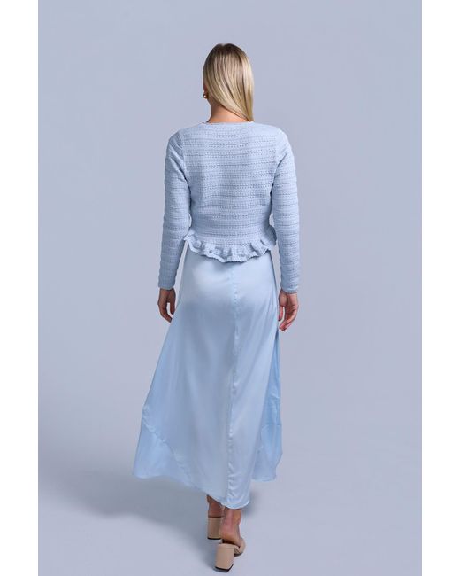 Rave on Trend Blue Pointelle Cardigan