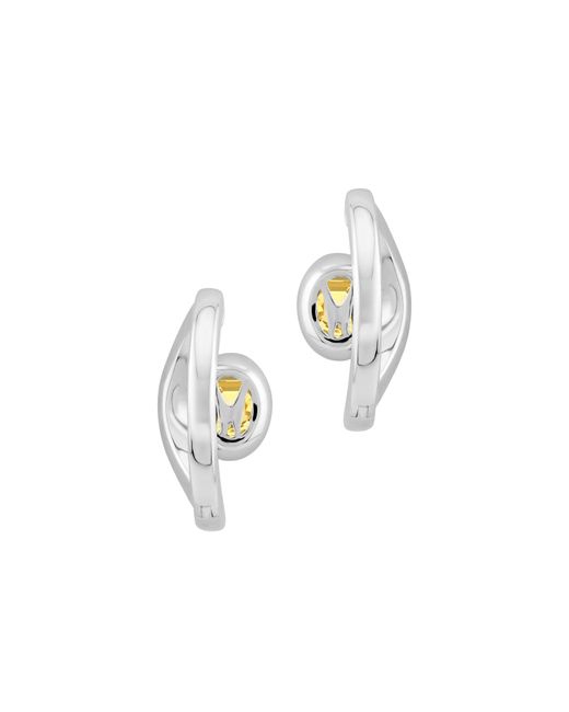 Arte Madrid Metallic Sierra Pavé Contour Hoop Earrings