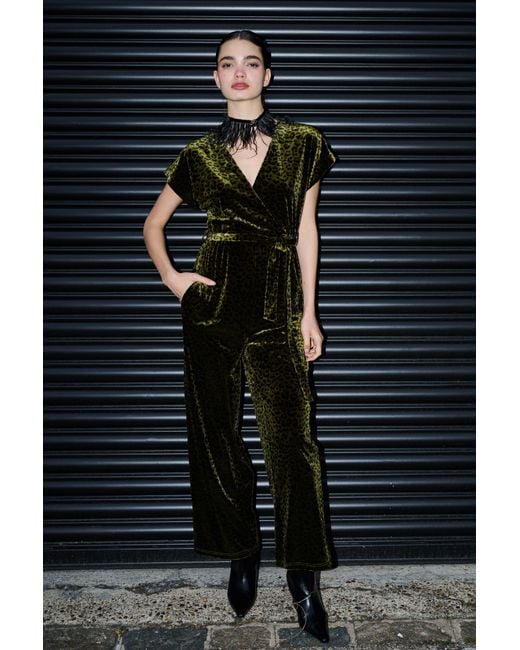 Louche Green Tiffany Velvet Roar Jumpsuit