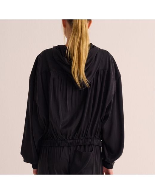 Mamu Dream Blue Washable Organic Stretch Silk Bomber Jacket